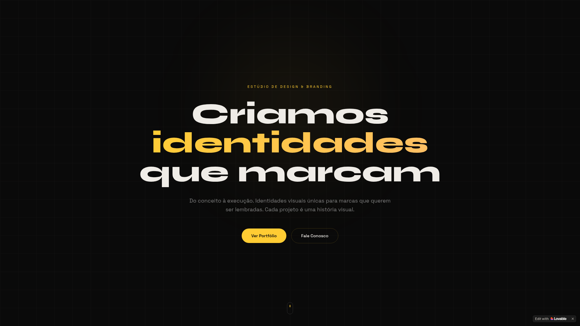 Landing page Estúdio de Design & Branding