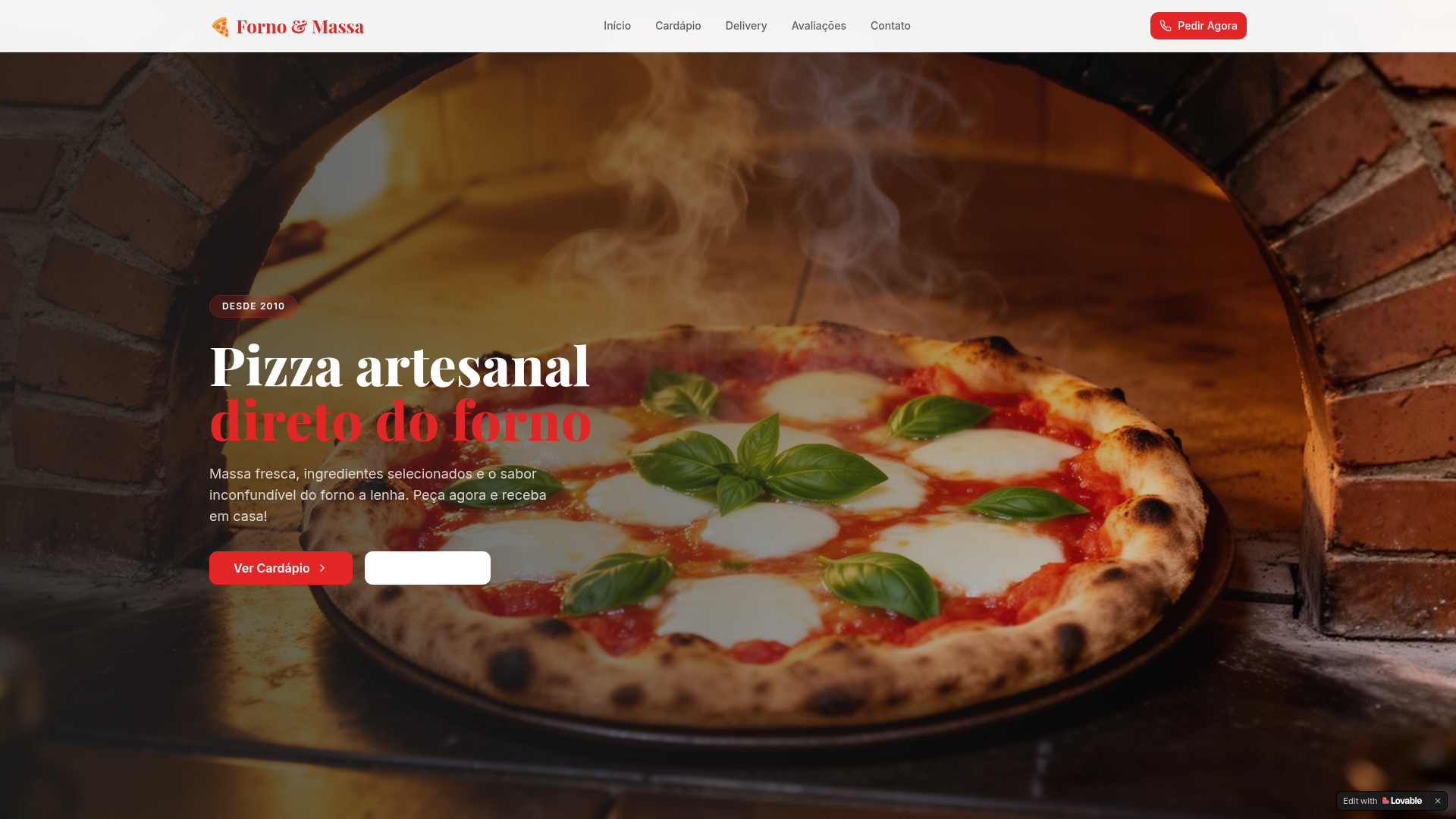 Landing page Forno & Massa